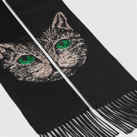 gucci mystic cat scarf|Gucci Silk cashmere scarf with Mystic Cat .